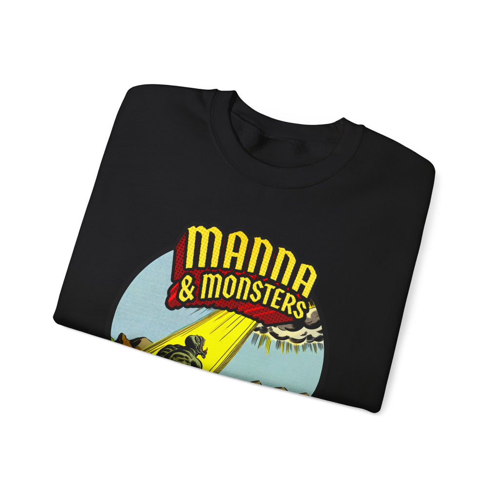 Manna & Monsters Crewneck Sweatshirt – Retro Monster Graphic Pullover