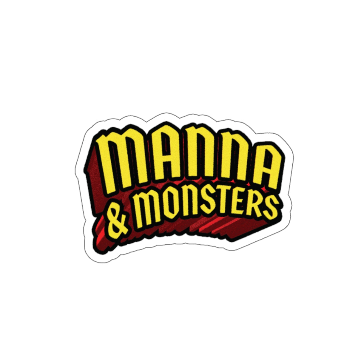 Manna & Monsters Die-Cut Sticker — Bold Retro Logo Sticker for Laptops & Gear
