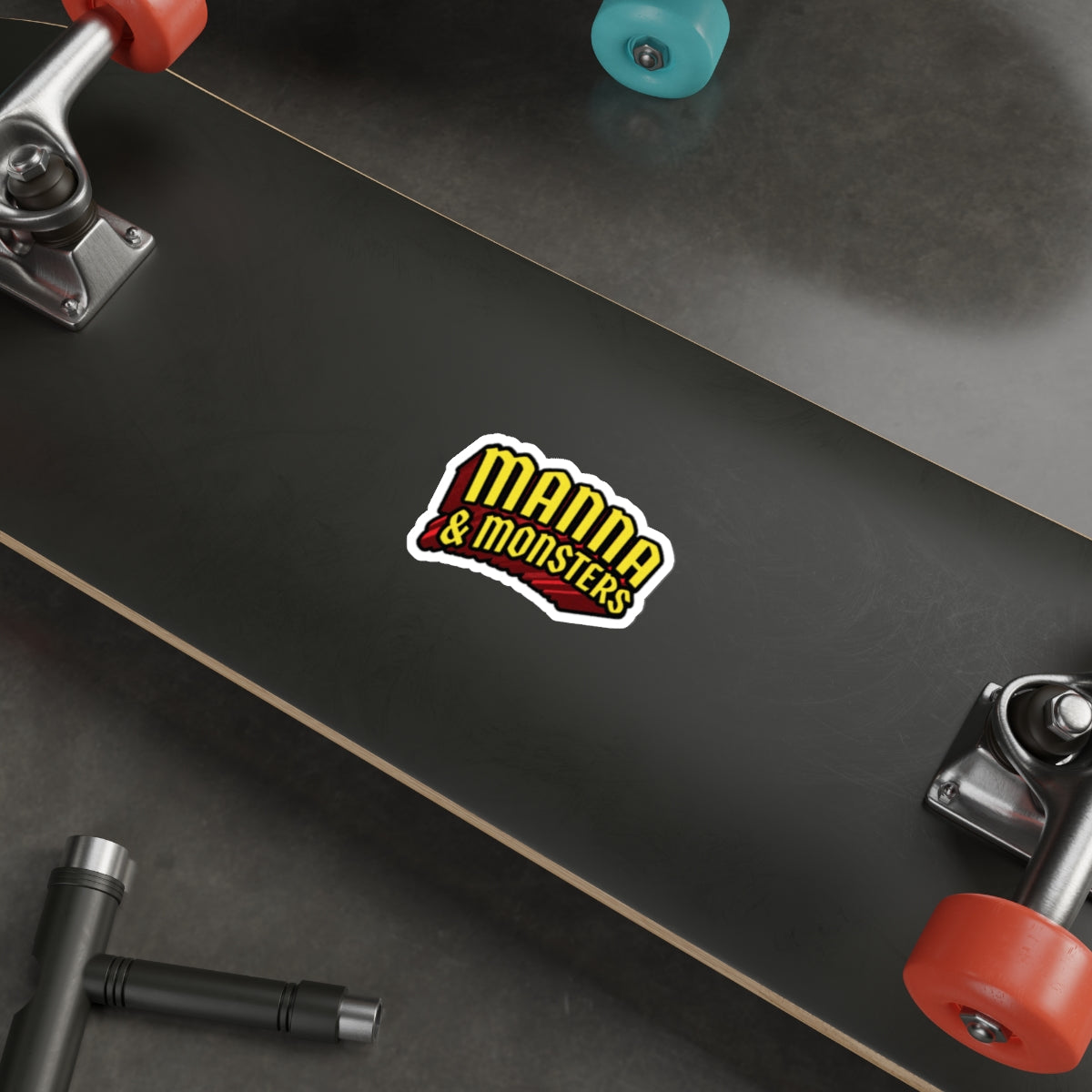 Manna & Monsters Die-Cut Sticker — Bold Retro Logo Sticker for Laptops & Gear