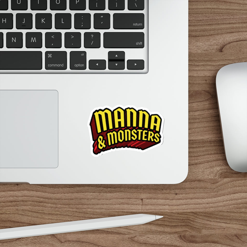 Manna & Monsters Die-Cut Sticker — Bold Retro Logo Sticker for Laptops & Gear
