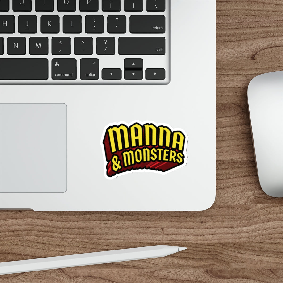 Manna & Monsters Die-Cut Sticker — Bold Retro Logo Sticker for Laptops & Gear